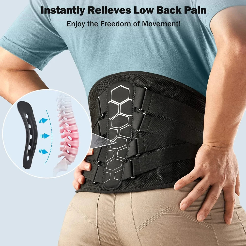 Back Brace for Lower Back Pain Women/Men,Back Support for Heavy Lifting with Ergonomic Lumbar Pad,Breathable Lumbar Support Belt