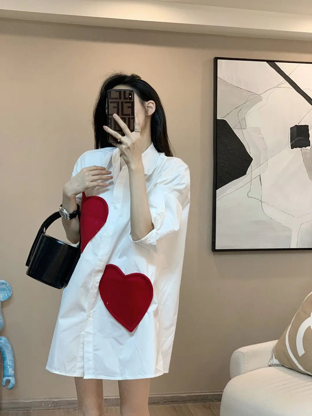 Shirt for women in spring and autumn new Korean style design niche fashion western-style white chic top