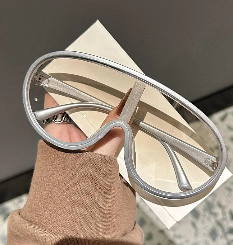 Oversize One Piece Sunglasses Women Men New Luxury Square Sun Glasses Female Trendy Large Frame Outdoor Shades UV400 Eyewear