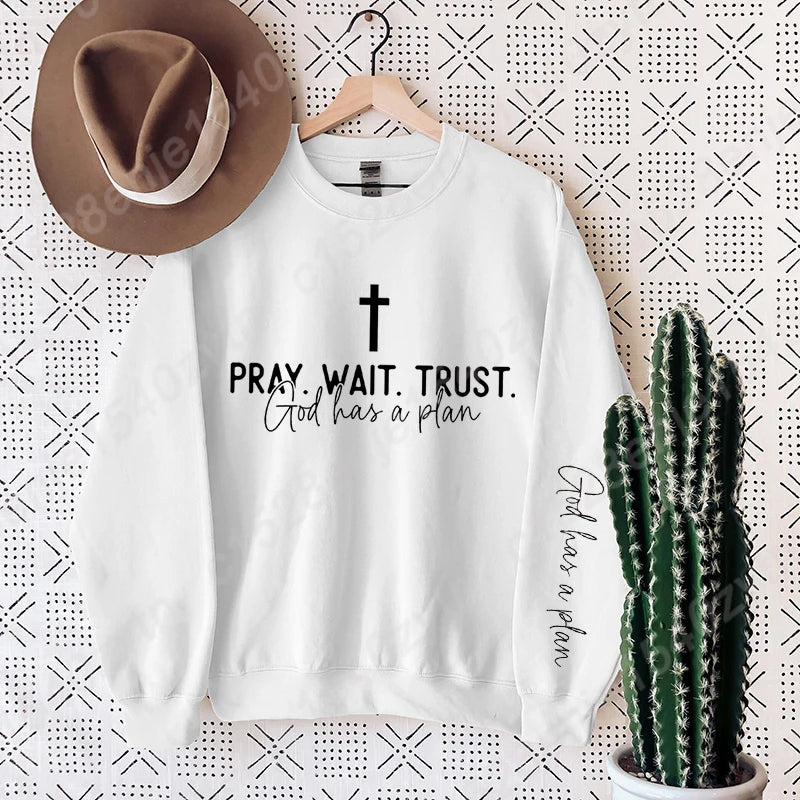 Uplifting Christian Quote Crewneck Sweatshirt, Long Sleeve, Women's Fashion Oversized Sweatshirts, Inspirational Print Pullovers