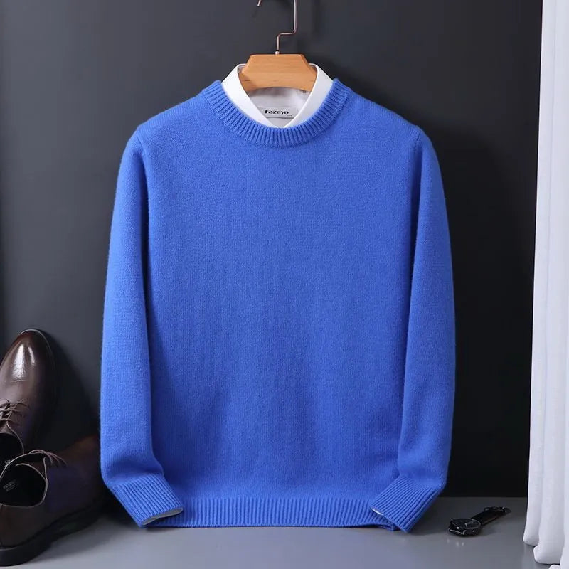 Cashmere Sweater O-neck Pullovers Men's Loose Oversized M-3XL Knitted Bottom Shirt Autumn Winter New Korean Casual Men's Top