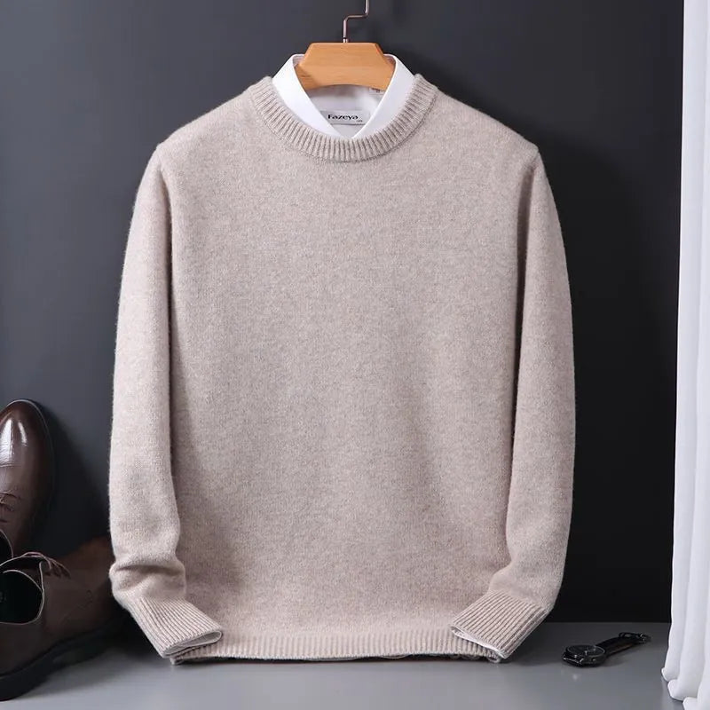 Cashmere Sweater O-neck Pullovers Men's Loose Oversized M-3XL Knitted Bottom Shirt Autumn Winter New Korean Casual Men's Top