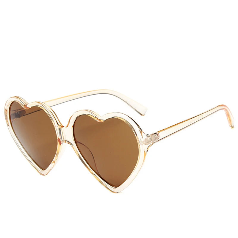 2024 New Trendy Big Heart Shape Sunglasses Women Sexy Fashion Oversized Sun Glasses For Female Male Party Travel Shades Eyewear