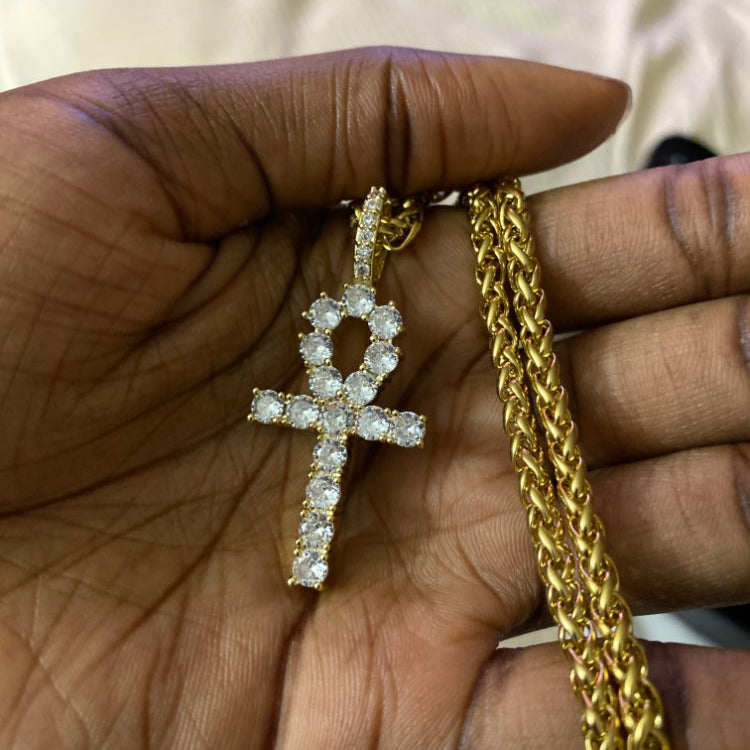 Rap Cross Pendant Necklace For Women Jewelry Female Statement Men Iced Out Chain Wholesale Gold Color HIPHOP Jewelery