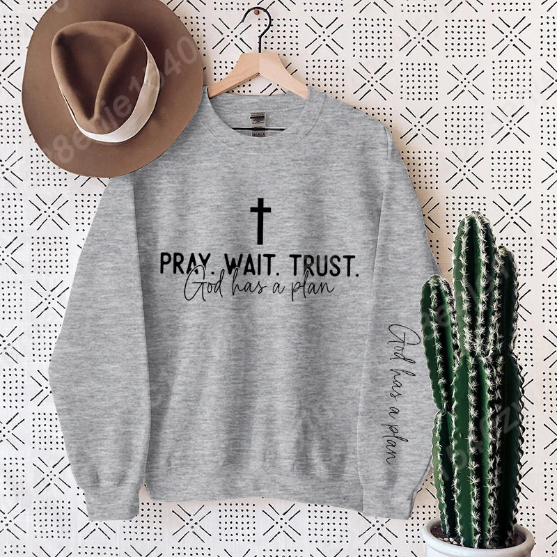 Uplifting Christian Quote Crewneck Sweatshirt, Long Sleeve, Women's Fashion Oversized Sweatshirts, Inspirational Print Pullovers